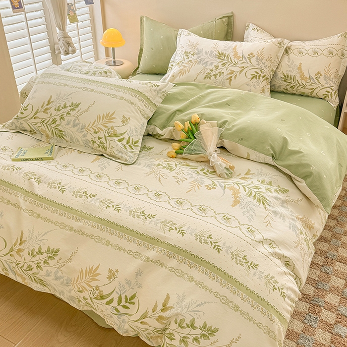 91家纺网 家纺一手货源 找家纺 绵庭家纺 2025新款12868全棉套件单品系列二四件套 沐雅清风