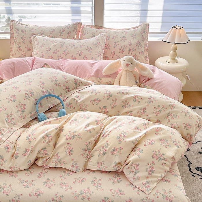 91家纺网 家纺一手货源 找家纺 绵庭家纺 2025新款12868全棉套件单品系列二四件套 若薇