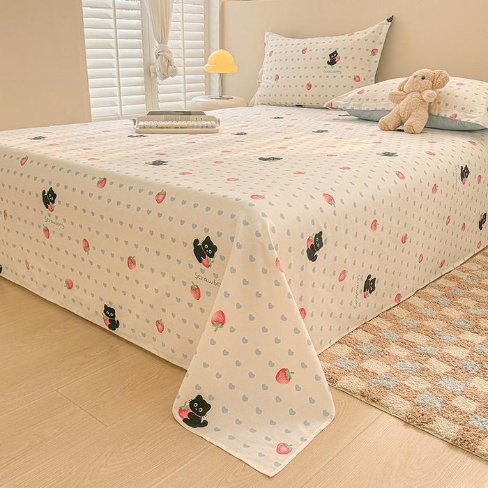 91家纺网 家纺一手货源 找家纺 绵庭家纺 2025新款12868全棉套件单品系列二单床单 甜心蜜趣