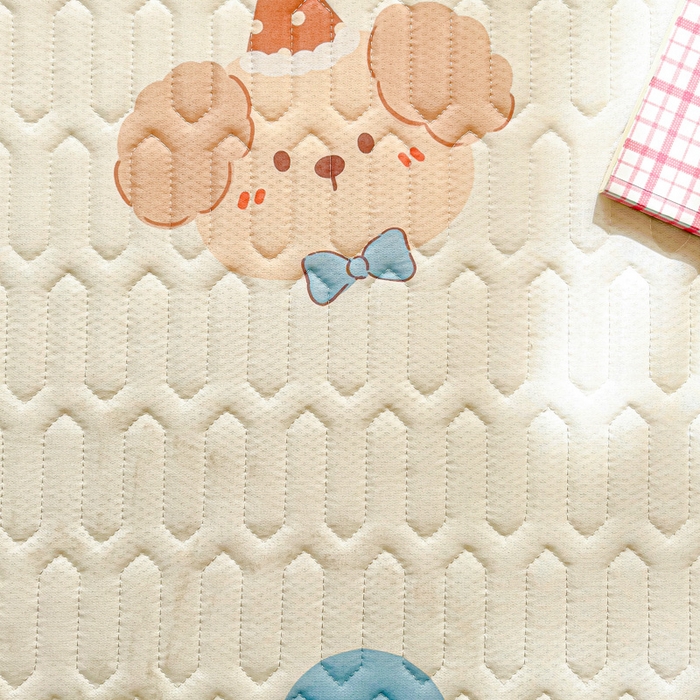 91家纺网 家纺一手货源 找家纺 富馨莱 2025新款A类凉感丝空气纤维凉席床笠款 点点熊宝