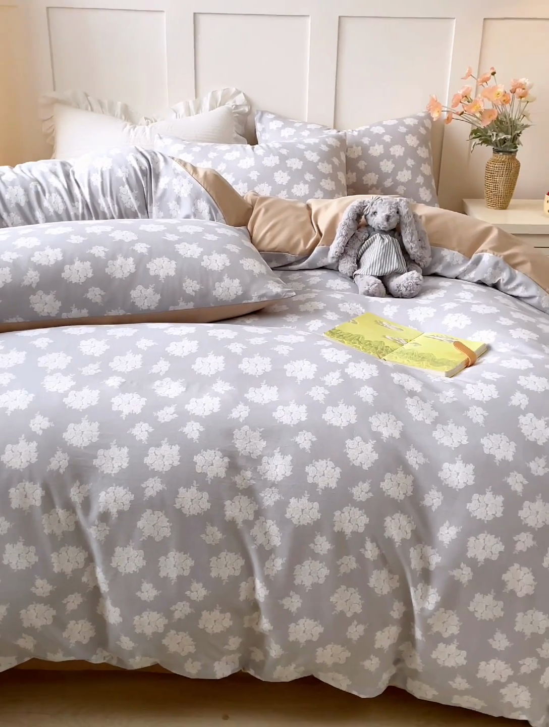 91家纺网 家纺一手货源 找家纺 汣沐生活 2025新款针织棉印花款四件套 时宜-咖