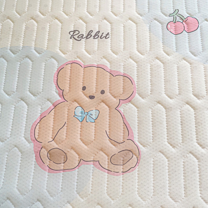 91家纺网 家纺一手货源 找家纺 富馨莱 2025新款A类凉感丝空气纤维凉席学生款 蝴蝶结小兔