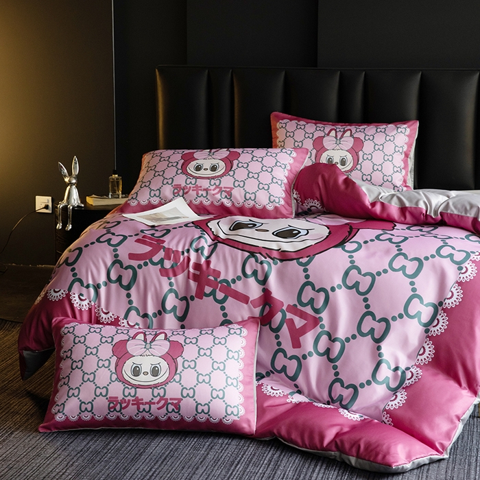 91家纺网 家纺一手货源 找家纺 2025新款水洗真丝数码印花四件套 CC兔