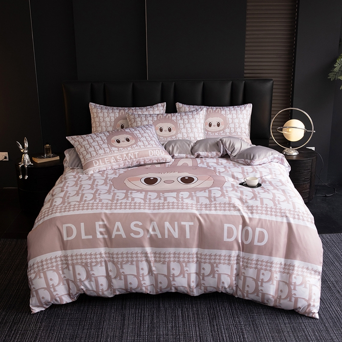 91家纺网 家纺一手货源 找家纺 2025新款水洗真丝数码印花四件套 萌萌兔