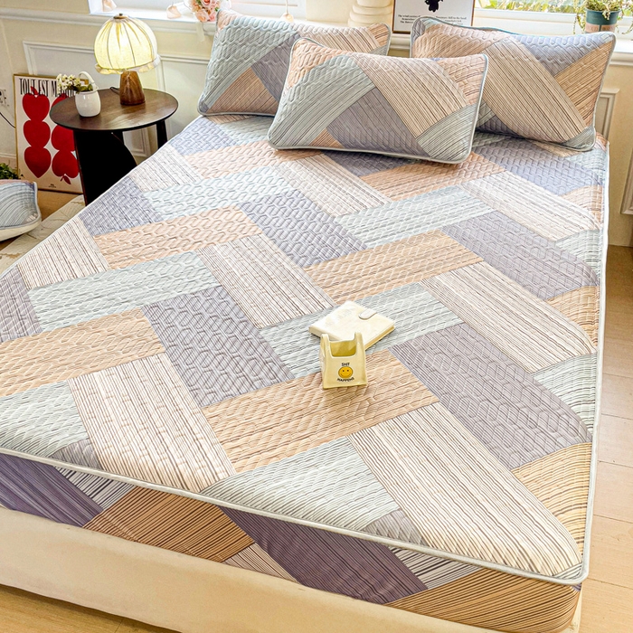 91家纺网 家纺一手货源 找家纺 富馨莱 2025新款A类凉感丝空气纤维凉席床笠款 小确幸