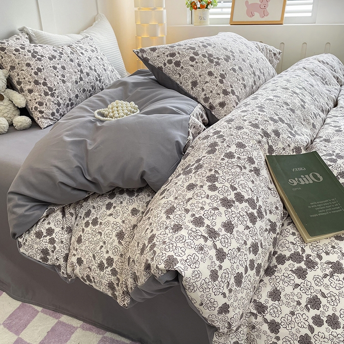 91家纺网 家纺一手货源 找家纺 汣沐生活 2025新款针织棉印花款四件套 美式