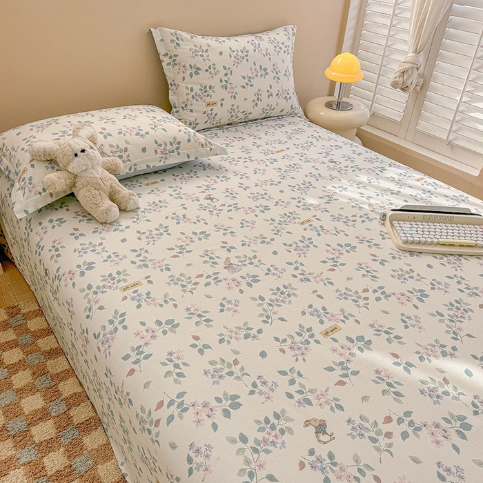 91家纺网 家纺一手货源 找家纺 绵庭家纺 2025新款12868全棉套件单品系列二单床单 温暖思绪