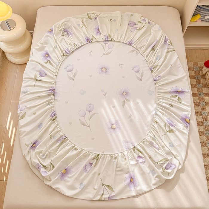 91家纺网 家纺一手货源 找家纺 2025新款12868全棉套件单品系列二单床笠 奇异花朵