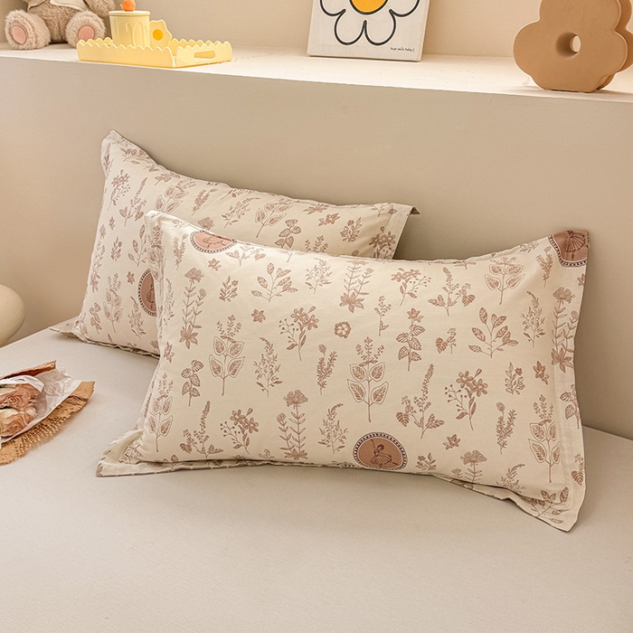 91家纺网 家纺一手货源 找家纺 绵庭家纺 2025新款12868全棉套件单品系列二单枕套 烟染秋色