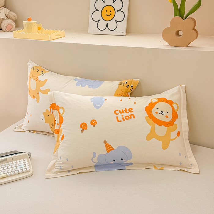 91家纺网 家纺一手货源 找家纺 绵庭家纺 2025新款12868全棉套件单品系列二四件套 狮子乐园