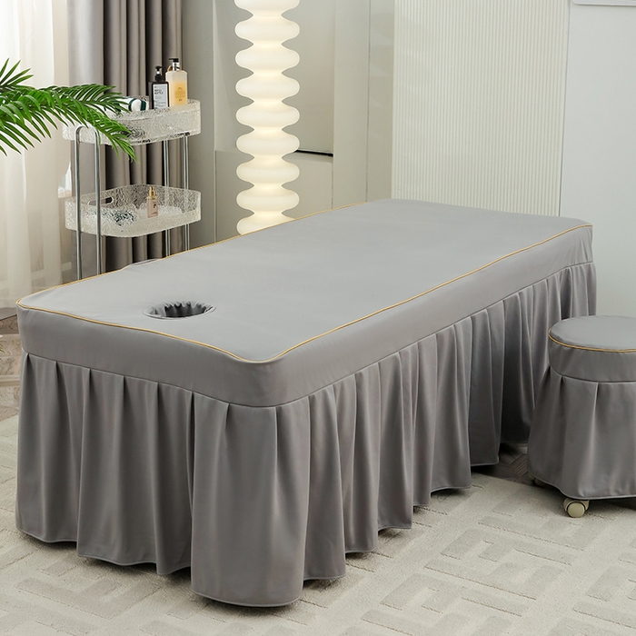 91家纺网 家纺一手货源 找家纺 千姿坊 2025新款床罩四件套-倾城 倾城-灰+白