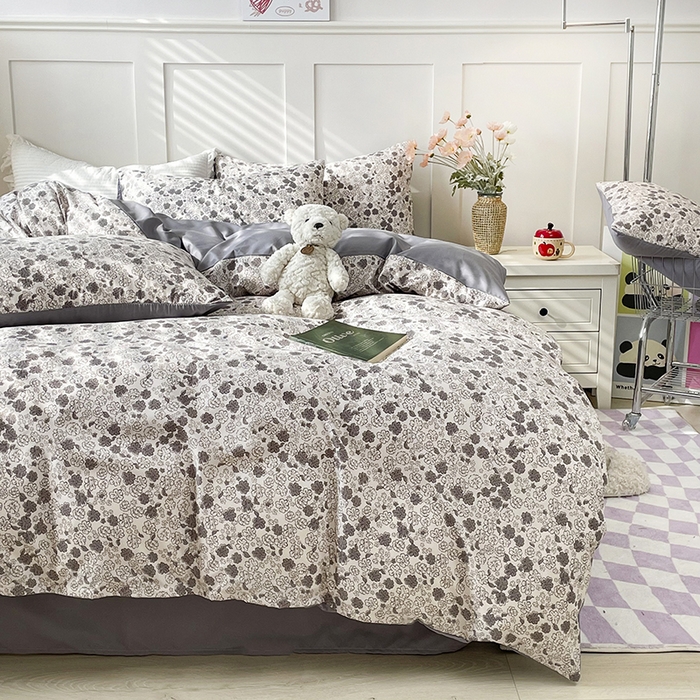 91家纺网 家纺一手货源 找家纺 汣沐生活 2025新款针织棉印花款四件套 美式