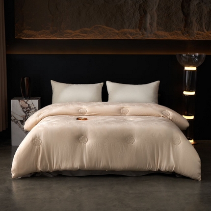 91家纺网 家纺一手货源 找家纺 （总）朴罗 （ 原岚图）2025新款臻品色织蚕丝羊绒被被子被芯-莫奈之约