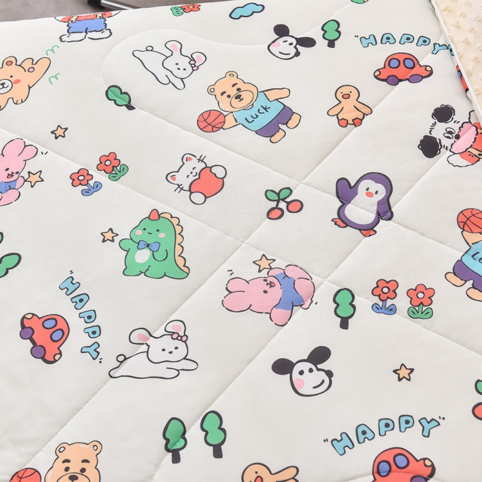 91家纺网 家纺一手货源 找家纺 嗨生活_2025年爆款 A类冰豆豆凉感丝被 儿童夏被 幼儿园被 直播 团购首选_1477 小伙伴