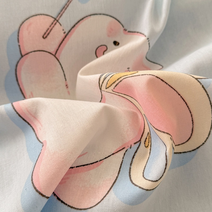 91家纺网 家纺一手货源 找家纺 绵庭家纺 2025新款12868全棉套件单品系列二单枕套 月亮兔