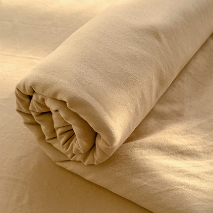 曼谷家纺 2025新款软糯毛巾绣水洗棉床单床笠枕套纯色床单床笠枕套单品 水洗-奶茶