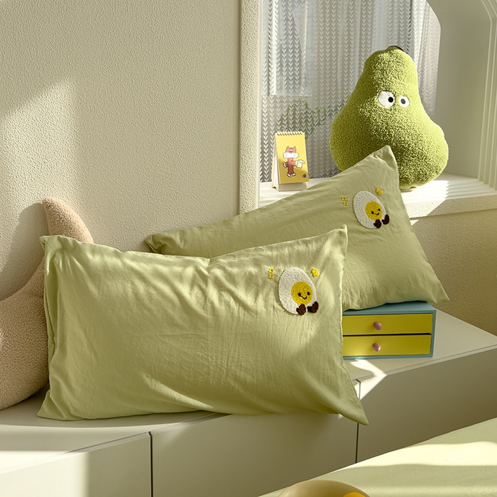 91家纺网 家纺一手货源 找家纺 （总）曼谷家纺 2025新款软糯毛巾绣水洗棉床单床笠枕套纯色床单床笠枕套单品