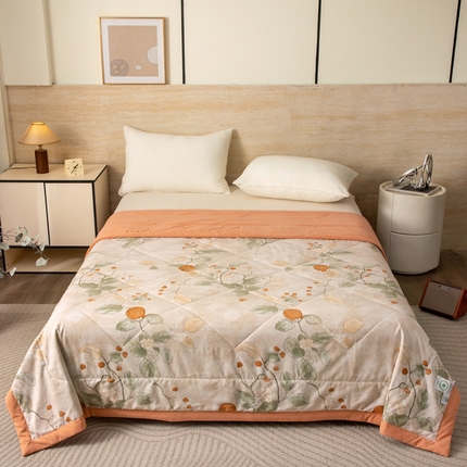 大世界被王  2025新款亲肤舒适佰花锦夏被夏凉被空调被 米兰达--咖