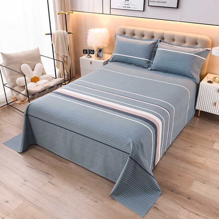 91家纺网 家纺一手货源 找家纺 润淳家居 2025新款老粗布三件套及单品 条纹情怀 灰