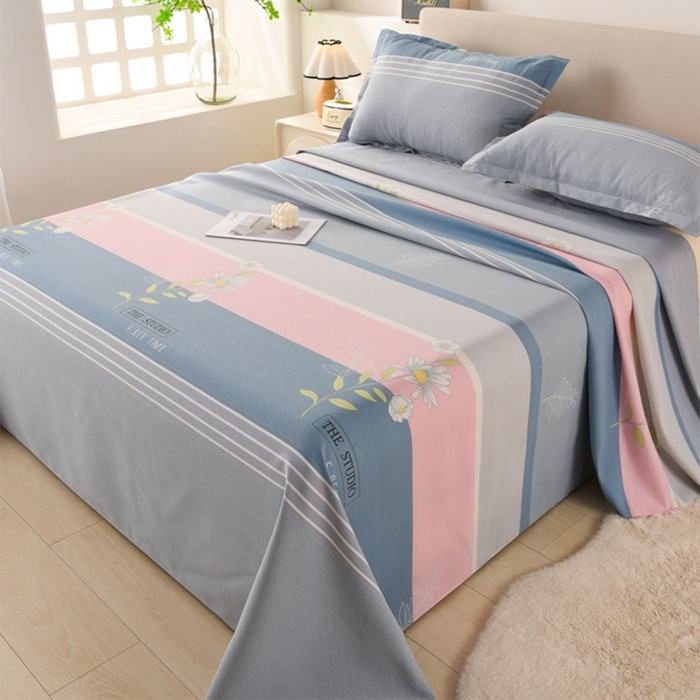 91家纺网 家纺一手货源 找家纺 润淳家居 2025新款老粗布三件套及单品 花簇 粉