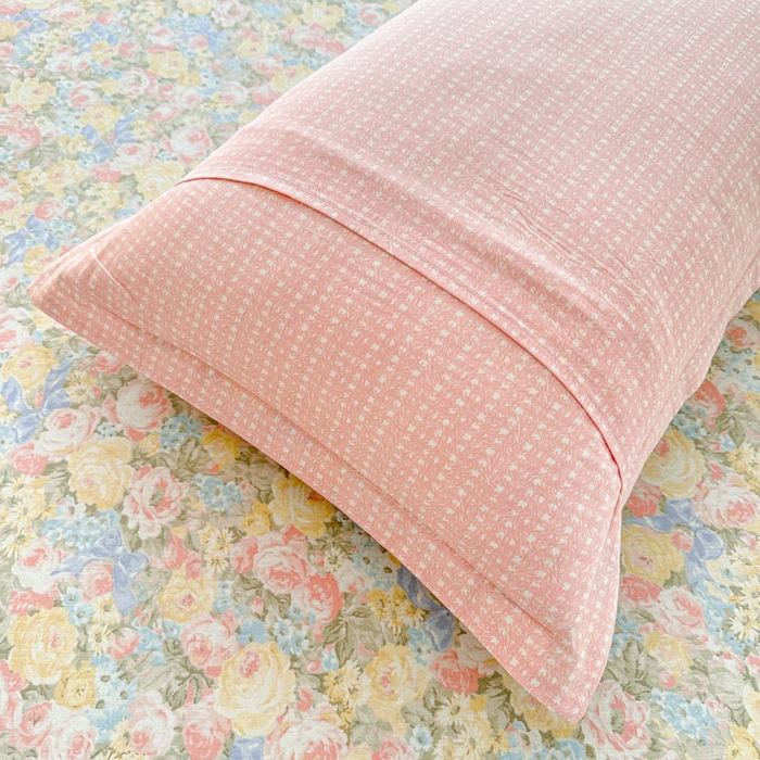 91家纺网 家纺一手货源 找家纺 绵庭家纺 2025新款12868全棉套件单品系列二单枕套 暖阳绿意