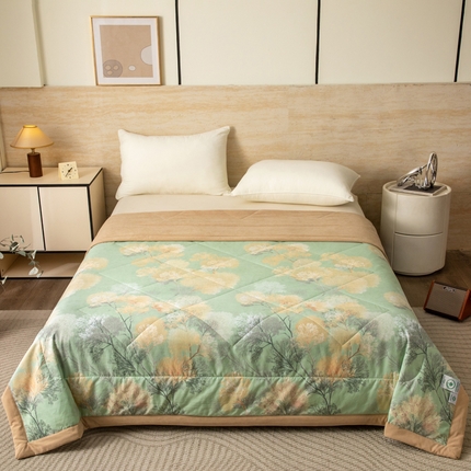大世界被王  2025新款亲肤舒适佰花锦夏被夏凉被空调被 绮梦--绿