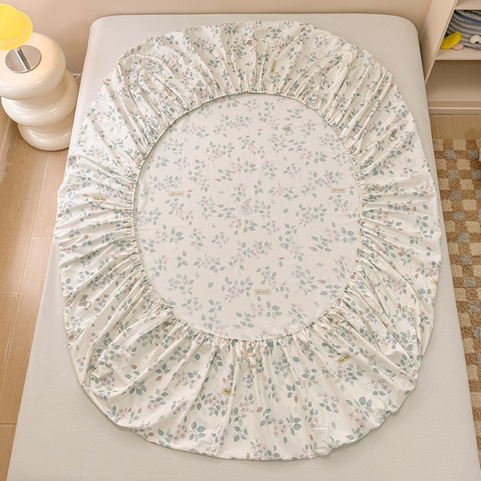 91家纺网 家纺一手货源 找家纺 2025新款12868全棉套件单品系列二单床笠 温暖思绪