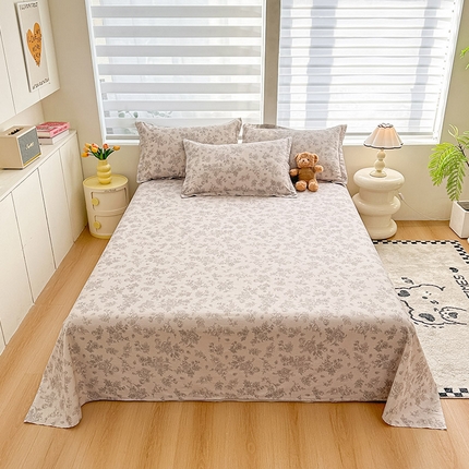 绵庭家纺 2025新款12868全棉套件单品系列二单床单 摩菲