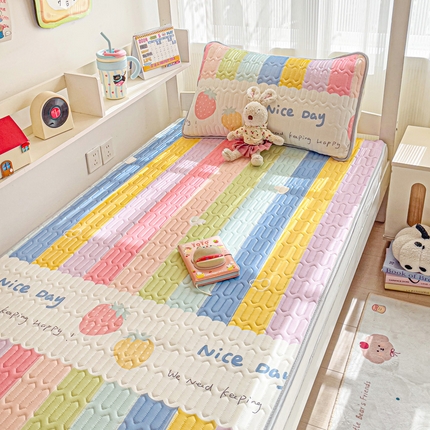 富馨莱 2025新款A类凉感丝空气纤维凉席学生款 彩虹桥