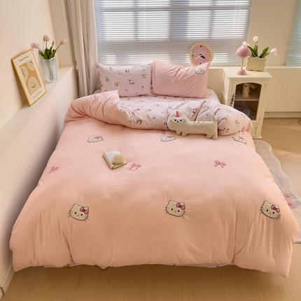 91家纺网 家纺一手货源 找家纺 （总）奈颜 2025新款高克重水洗棉毛巾绣爆款四件套