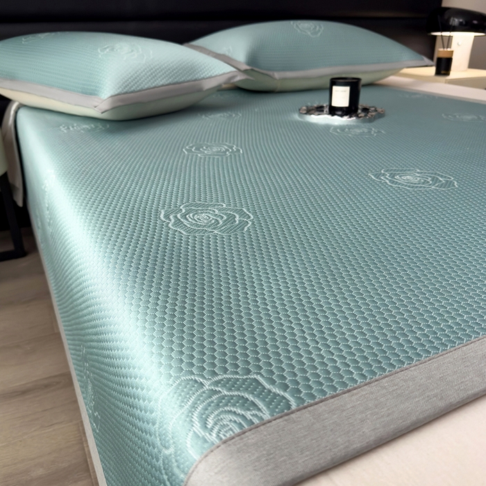 91家纺网 家纺一手货源 找家纺 （总）欧邦 2025新款A类3D立体提花冰豆豆凉席