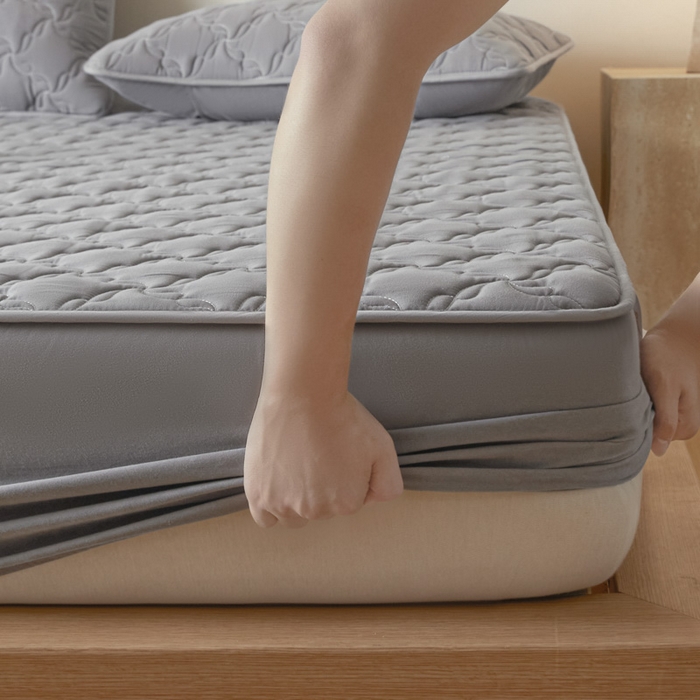 91家纺网 家纺一手货源 找家纺 （总）雪云美2025新款全棉夹棉床笠13372斜纹A类纯棉床罩可定制尺寸-风车款