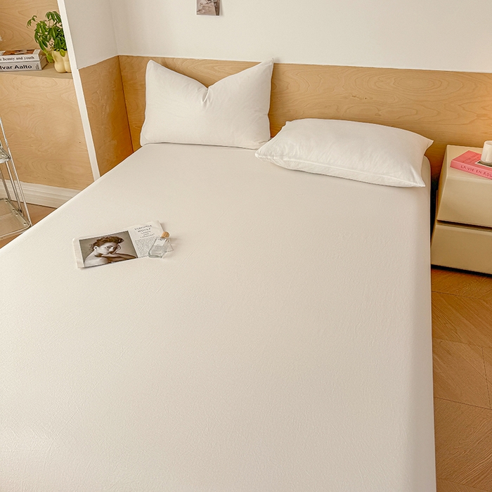 91家纺网 家纺一手货源 找家纺 晓时候 2025新款100%全棉色织水洗棉床单全棉床单纯棉床单 本白