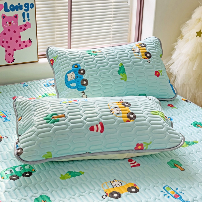 91家纺网 家纺一手货源 找家纺 富馨莱 2025新款A类凉感丝空气纤维凉席床笠款 小汽车