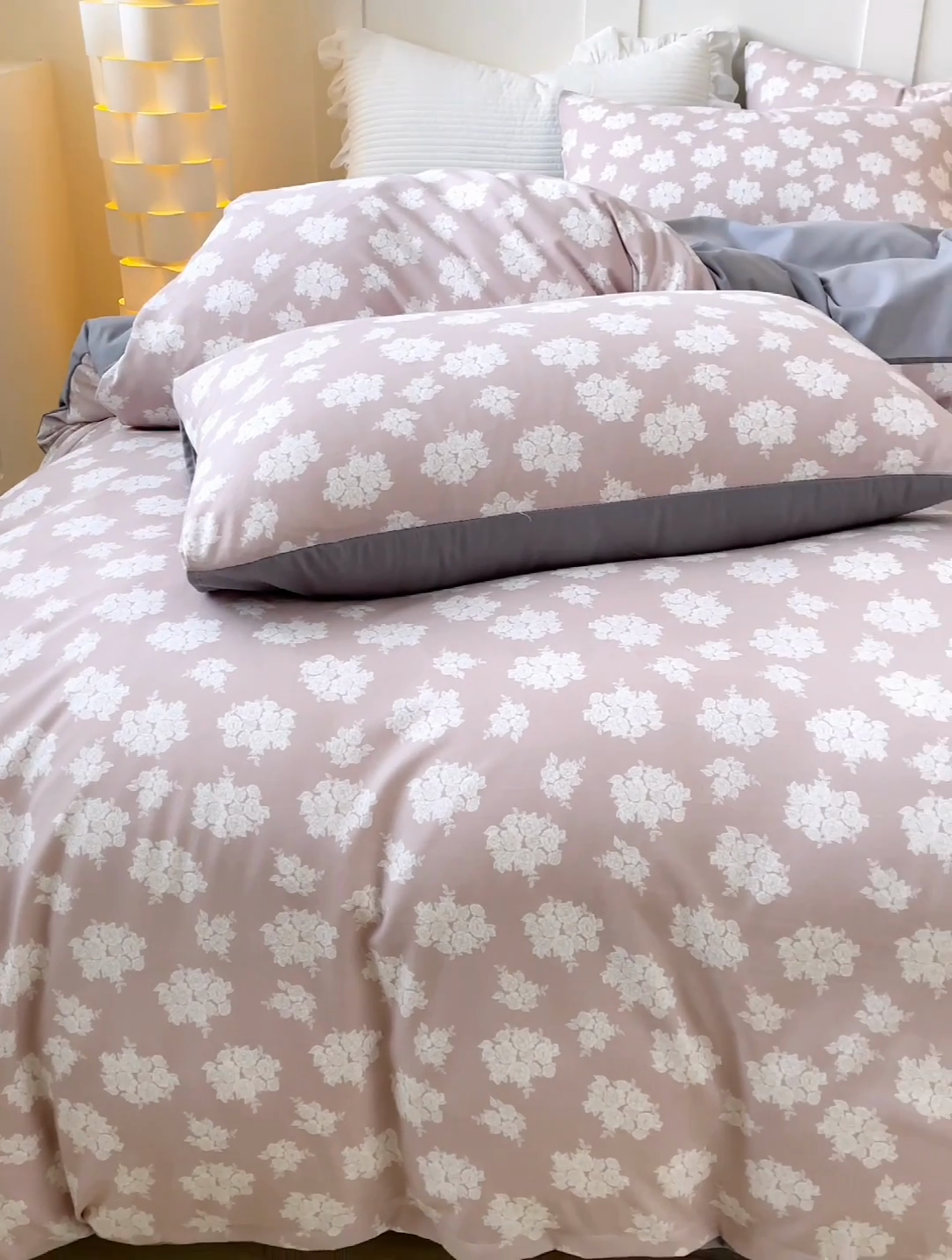 91家纺网 家纺一手货源 找家纺 汣沐生活 2025新款针织棉印花款四件套 时宜-灰