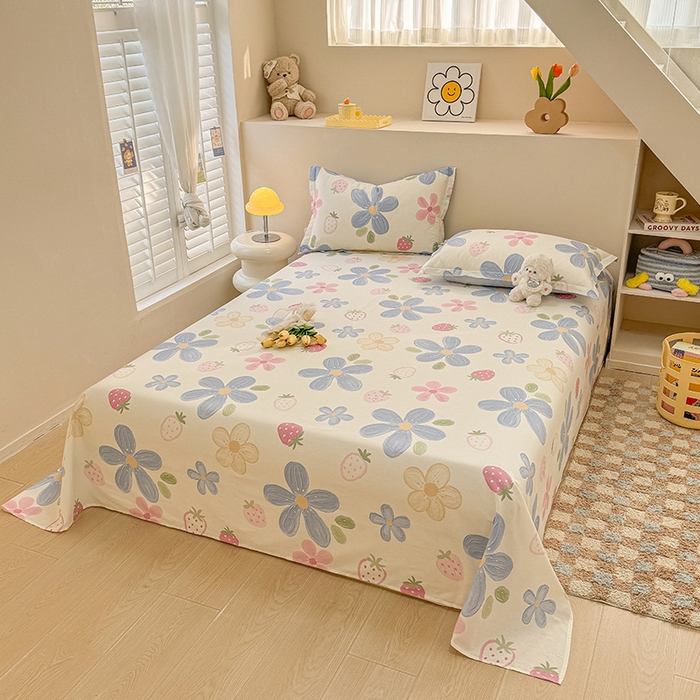 91家纺网 家纺一手货源 找家纺 绵庭家纺 2025新款12868全棉套件单品系列二单床单 伊恋花韵