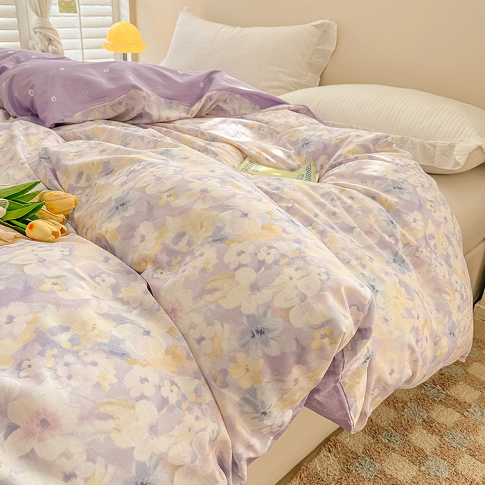 91家纺网 家纺一手货源 找家纺 绵庭家纺 2025新款12868全棉套件单品系列二单被套 香颂蝶舞