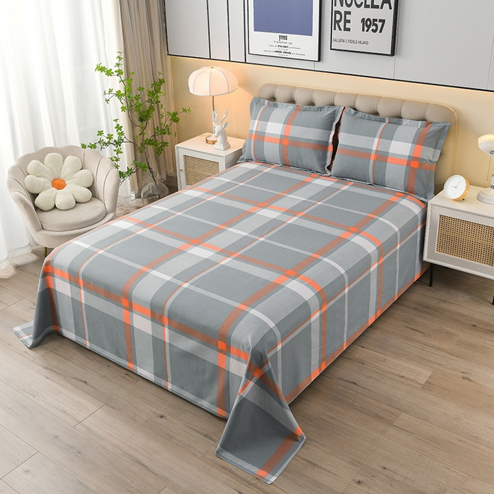 91家纺网 家纺一手货源 找家纺 润淳家居 2025新款老粗布三件套及单品 华锦格 灰