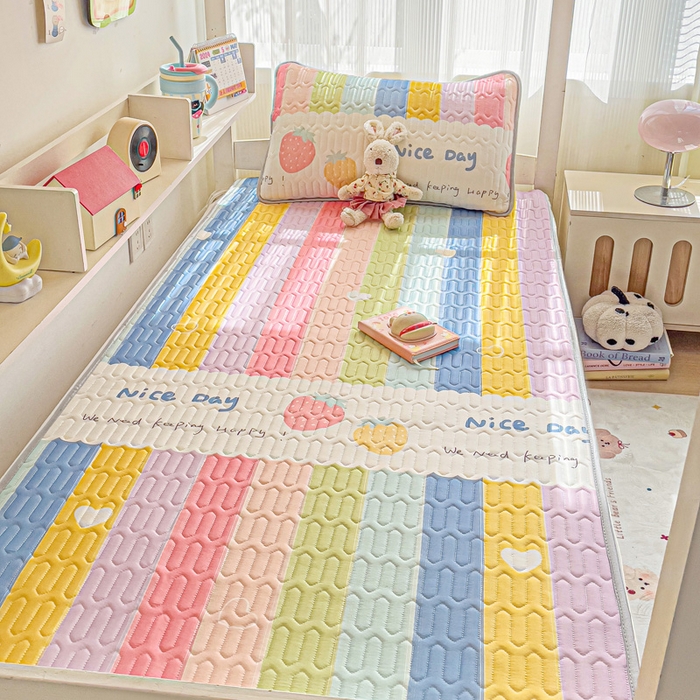 91家纺网 家纺一手货源 找家纺 （总）富馨莱 2025新款A类凉感丝空气纤维凉席学生款