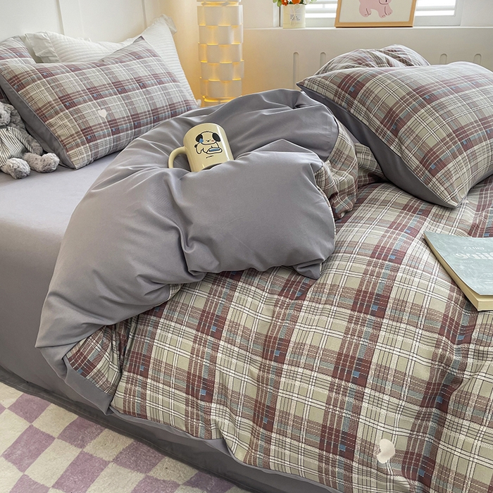 91家纺网 家纺一手货源 找家纺 汣沐生活 2025新款针织棉印花款四件套 嫣然