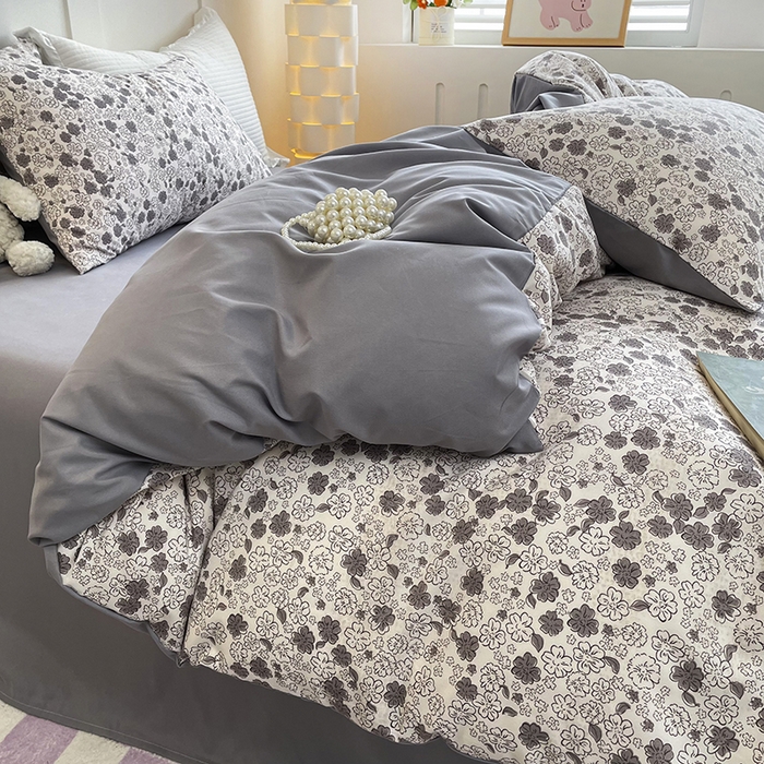 91家纺网 家纺一手货源 找家纺 汣沐生活 2025新款针织棉印花款四件套 美式