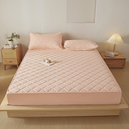 91家纺网 家纺一手货源 找家纺 （总）摩妮卡 2025新款亲肤防水夹棉床笠床垫三件套