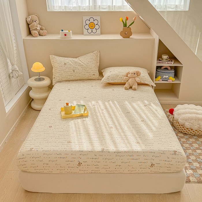 91家纺网 家纺一手货源 找家纺 2025新款12868全棉套件单品系列二单床笠 旺仔派