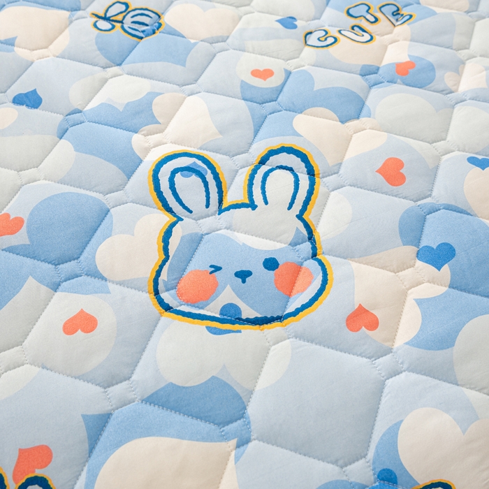 91家纺网 家纺一手货源 找家纺 云玲时尚 2025新款三防磨毛防水夹棉单人枕套 爱心兔