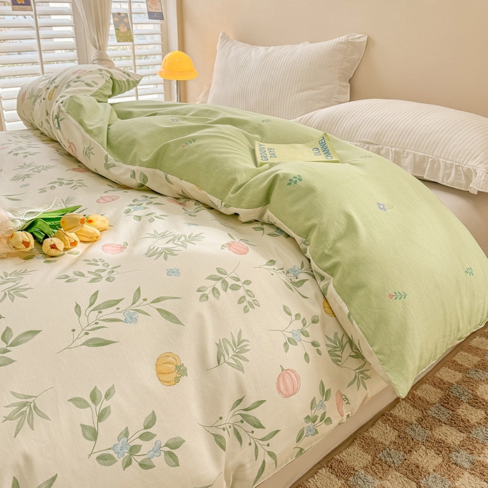 91家纺网 家纺一手货源 找家纺 绵庭家纺 2025新款12868全棉套件单品系列二单被套 轻婉花语