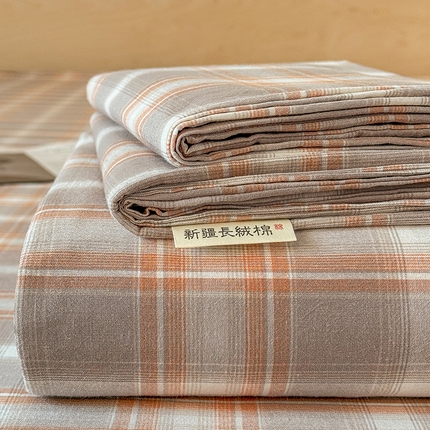 晓时候 2025新款100%全棉色织水洗棉床单全棉床单纯棉床单 洛卡灰