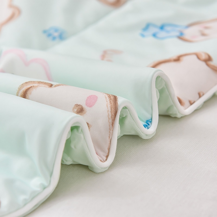 91家纺网 家纺一手货源 找家纺 嗨生活_2025年爆款 A类冰豆豆凉感丝被 儿童夏被 幼儿园被 直播 团购首选_1477 领结小熊