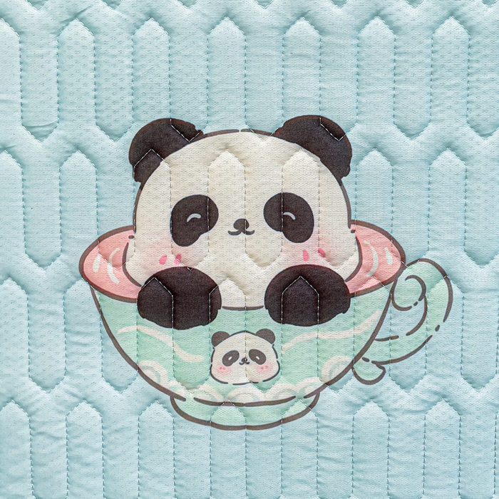 91家纺网 家纺一手货源 找家纺 富馨莱 2025新款A类凉感丝空气纤维凉席学生款 熊猫宝宝