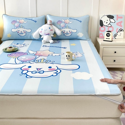 米帛家纺 2025新款大版三丽鸥碳光冰丝软凉席绑带款 气球玉桂狗