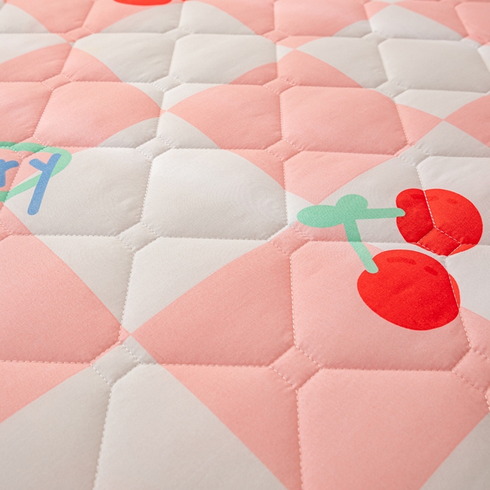 91家纺网 家纺一手货源 找家纺 云玲时尚 2025新款三防磨毛防水夹棉单人枕套 樱桃格